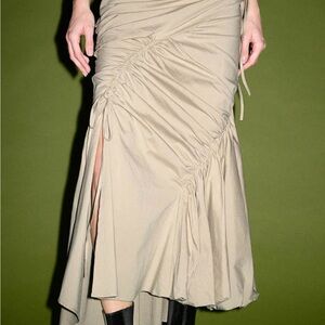 URBAN REVIVO Ruffle Midi Fishtail Skirt Size 6